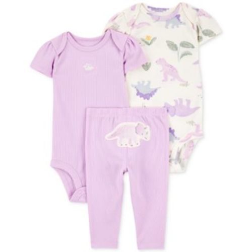 Baby Girls Dinosaur Little Character Bodysuits & Pants, 3 Piece Set