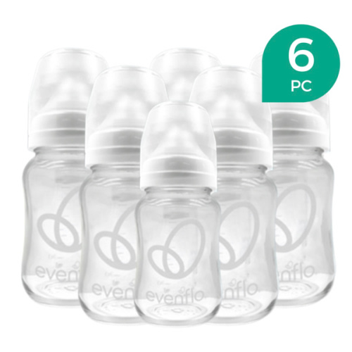 Evenflo Balance + Wide Neck Glass Bottles, 6oz 6 Pack