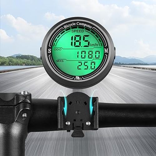 Bike Computer Wired, Waterproof Bicycle Speedometer and Odometer with Back Light,19 Functions Cycle Pedometer with Large LCD Touch Screen for Outdoor Men Women Teens