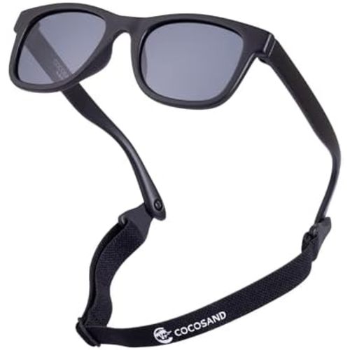 COCOSAND Flexible Polarized Baby Sunglasses with Strap UV Protection for Toddler Infant Girl Boy Age 0-24 Months