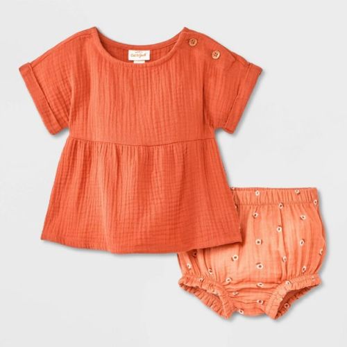 Baby Girls' Short Sleeve Gauze Short Set - Cat & Jack™
