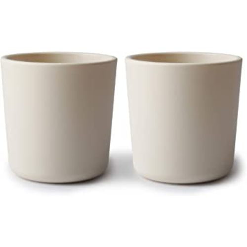 mushie Dinnerware Cups For Kids | Made in Denmark, Set of 2 (Ivory)