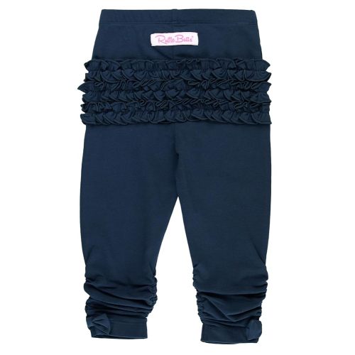 RuffleButts Baby/Toddler Girls Stretchy Ruched Bow Leggings
