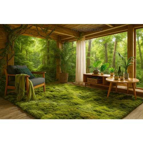Handmade Moss Rug - Realistic Green 3D Forest Carpet for Cozy Home Decor Unique Gift for Nature Lovers