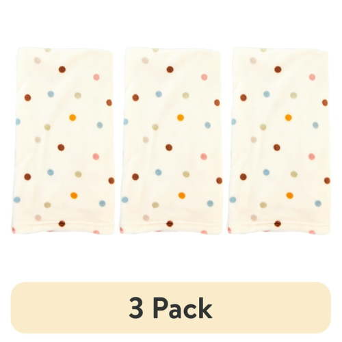(3 pack) Parent's Choice Neutral Plush Dot Blanket