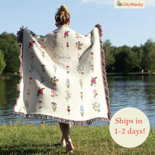 Personalized Wildflower Woven Name Blanket - Vintage Floral Home Decor - Unique Tapestry
Her name is Lily Joyce