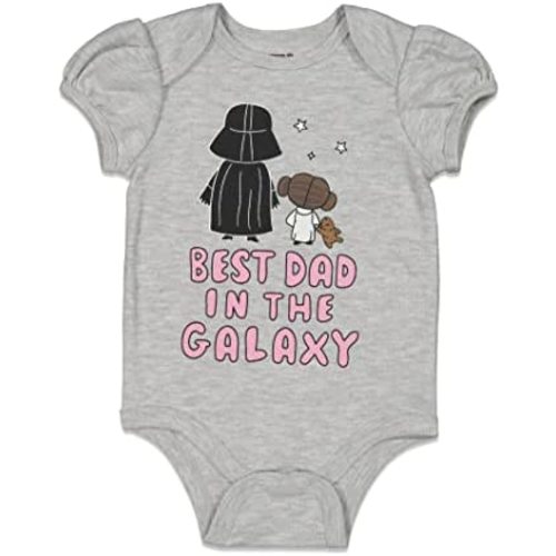 STAR WARS Baby Girls Short Sleeve Bodysuit Newborn to Infant