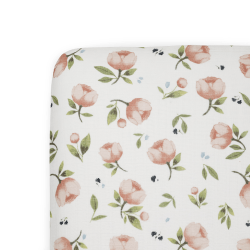 Organic Cotton Muslin Crib Sheet - Watercolor Floret
