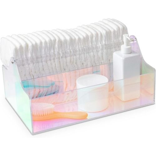 Classic Acrylic Diaper Caddy, Gift for Mom, Multipurpose Portable Baby Diaper Caddy Organizer for Wipe Dispenser, Wipe Warmer (Iridescent)