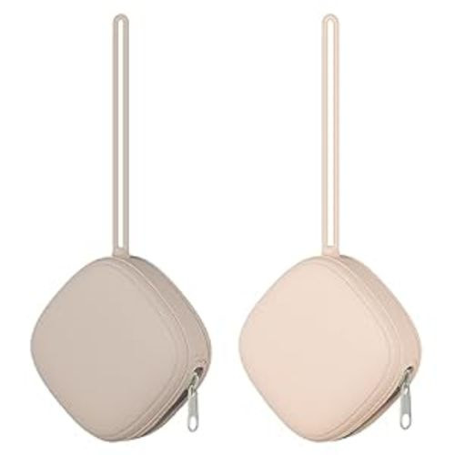 Amazon.com : Swelive 2 Pack Silicone Pacifier Holder Case, Portable Silicone Pacifier Case for Diaper Bag, BPA Free Newborn Baby Pacifiers Silicone Pouch for Boys & Girls (Light Grey+Shifting Sand) : Baby