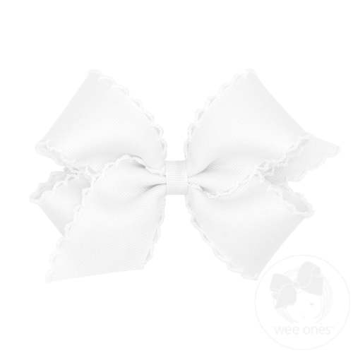Medium Grosgrain Hair Bow with Matching Moonstitch Edge