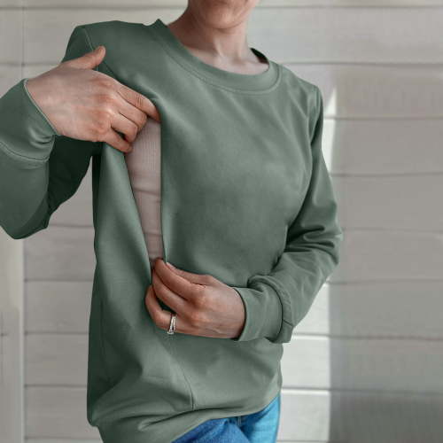 Xiulive Women Causal Maternity Nursing Sweatshirt Comfort Friendly Zip Breastfeeding Pullover Tops -1 STYLE