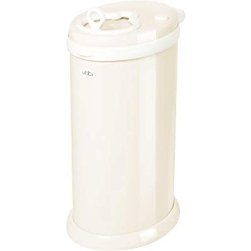 Ubbi Steel Diaper Pail, Odor Locking, No Special Bag Required, Award-Winning, Registry Must-Have, Ivory