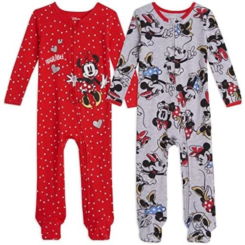 Disney Junior Baby Girls 2 Pack Zip Up Sleep N' Plays Newborn to Infant Sizes (Newborn - 24 Months)