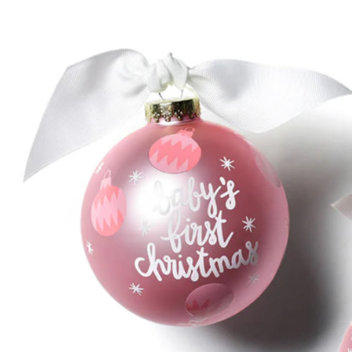 Baby's First Christmas Pink Ornament | Coton Colors