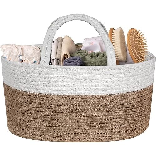 Natemia Premium Baby Diaper Caddy Organizer - Baby Gift Basket for Shower, Portable Diaper Organizer for Changing Table, Newborn Essentials, Nursery Basket