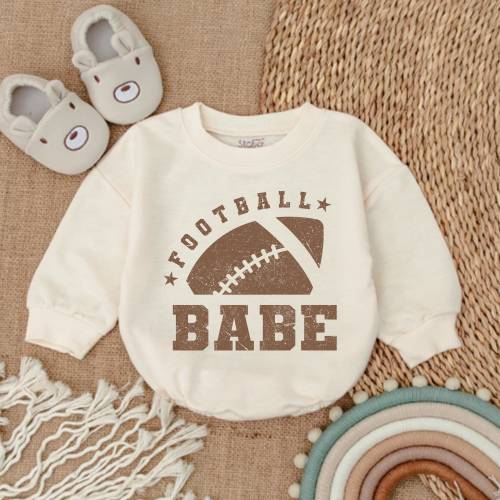 Oversized Baby Romper,Football Babe Jumpsuit, Football Baby Shower, Daddy&#39;s Girl Romper, Baby Girl Boy,Toddler Sweater