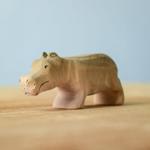 Bumbu Toys Handcrafted Baby Wooden Hippo Figurine | themulberrytreehouse