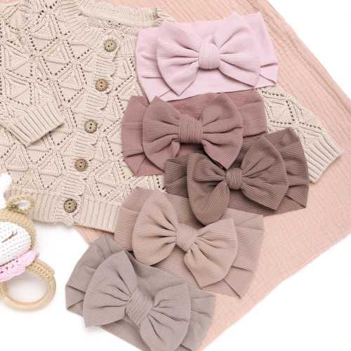 Baby Headbands, Neutral  Baby Girl Bows, Cotton Newborn Headband, Toddler Bow Headband, Big Bow Headband, Newborn Bow, Baby Shower Gift.
