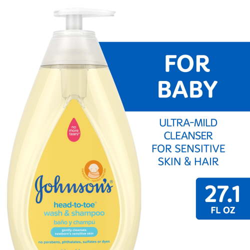 Johnson's Head-To-Toe Tear Free Infant Baby Bath Body Wash Soap and Shampoo, 27.1 oz