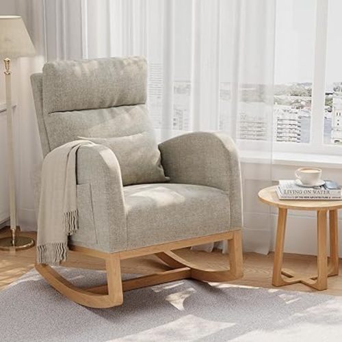 GarveeHome Rocking Chair, Nursery Glider Chair, Grey