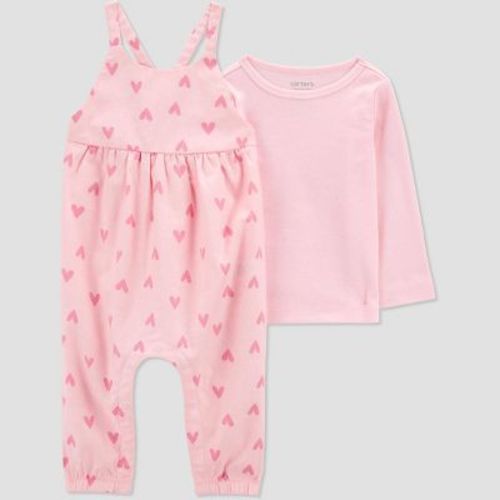 Carter's Just One You®️ Baby Girls' Heart Overalls - Pink Newborn