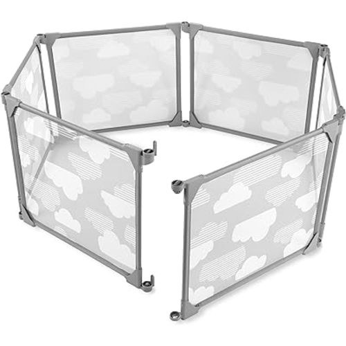 Skip Hop Expandable Baby Gate, Playview Enclosure, Silver Lining Cloud