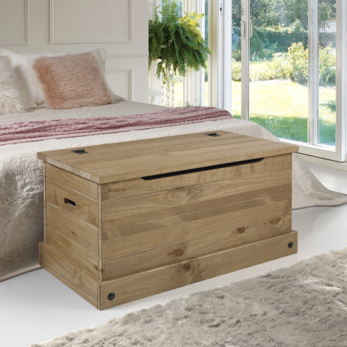 Loon Peak® Wood Storage Trunk Ottoman Coppii | Loon Peak® & Reviews | Wayfair