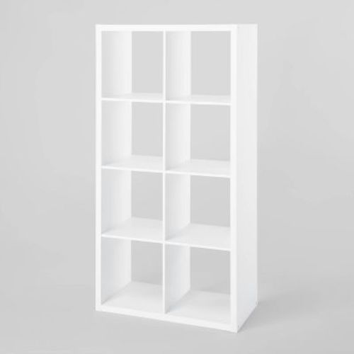 8 Cube Organizer White - Brightroom™: Decorative Bookshelf, Cubby Storage, Mdf & Particle Board, 13" Compatible