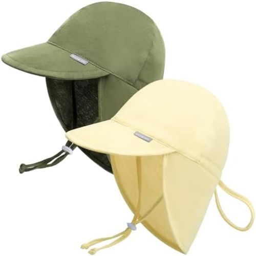 Duoyeree Baby Sun Protection Hat with Neck Flap Comfortable Summer Kids Infant Toddler Beach Hat for Boys Girls 0-5T