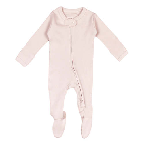 L'ovedbaby - Organic 2-Way Zipper Footie in Blush - preemie/newborn