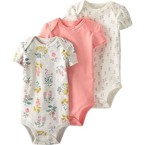 little planet by carter's Unisex 3-pack Short Sleeve Bodysuits Made With Organic Cotton