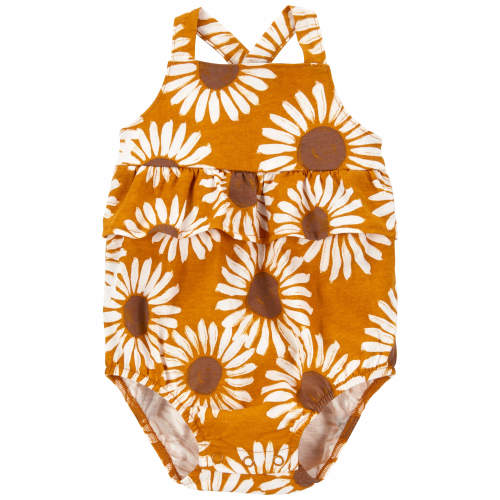 Baby Sunflower Bubble Romper - 3M - Style,Gold