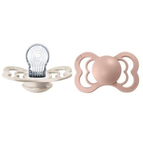 Bibs Supreme Silicone Pacifier - 6-18 Months - Size 2 - 2pk - Ivory/Blush