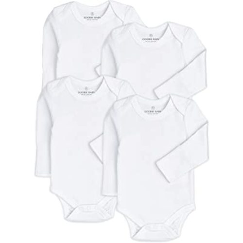 Baby Classic Bodysuit Set, 100% Cotton Boy Girl Unisex Onesie, 4 Pack