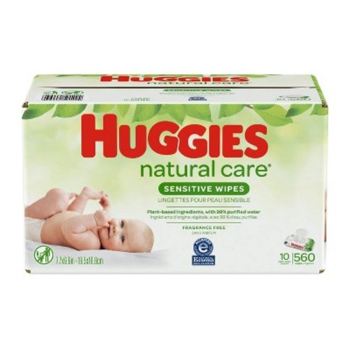 Huggies Natural Care Sensitive Baby Wipes, Unscented Flip-Top Packs - 10pk/560ct