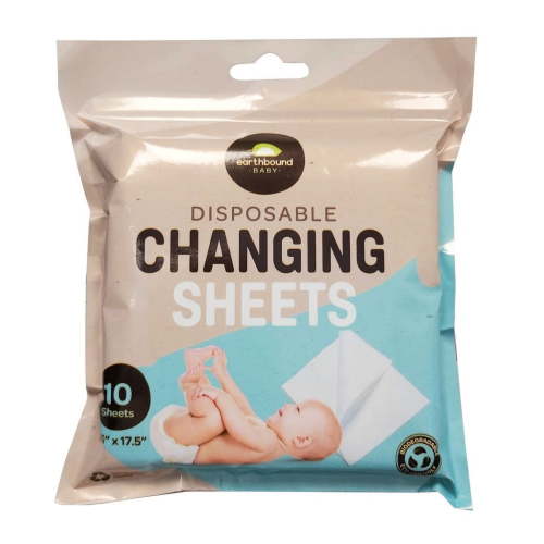 Earthbound Baby - Disposable Changing Sheets - 10 Sheet Travel Pack