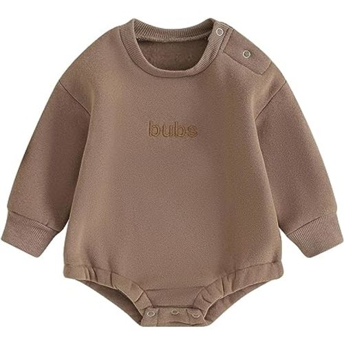 VISGOGO Newborn Infant Baby Boy Girls Oversized Romper Little Dude Sweater Onesie Coming Home Outfit Neutral Clothes