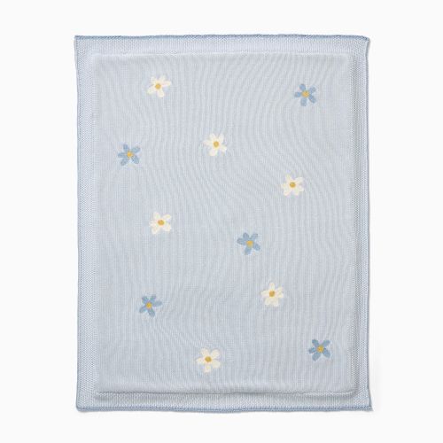 Daisy Knit Sherpa Baby Blanket