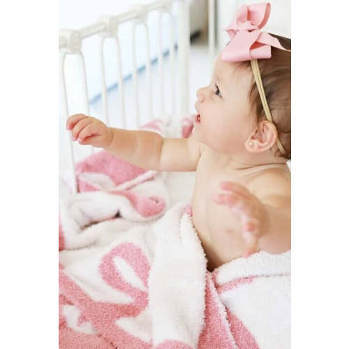 CuddleLane™ Luxe Blankets in Light Pink Bows | Caden Lane