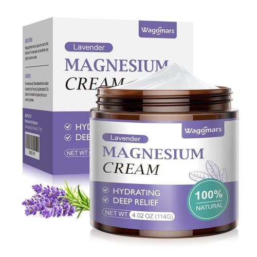 Magnesium Cream for Sleep - Natural Topical Magnesium Lotion for Pain & Leg Cramps, Muscle Relaxation, Calm - Nighttime Body Butter for Deep Hydration - Safe for Kids (Lavender)