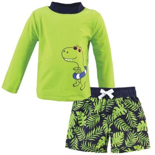 Hudson Baby Infant Boy Swim Rashguard Set, Swim Dinosaur