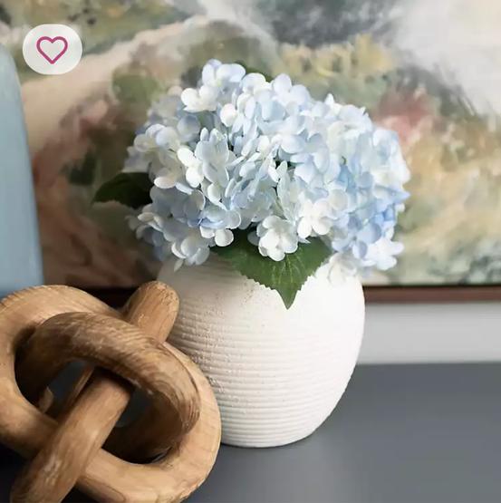 Blue Hydrangea Arrangement in White Vase | Kirklands Home