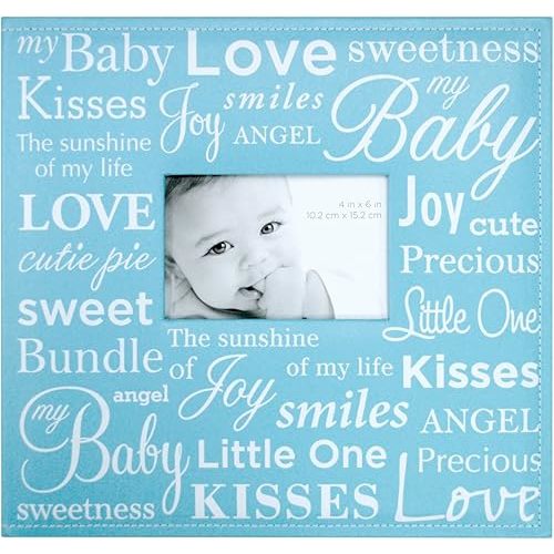 MCS Expandable 10-Page Baby Scrapbook Album with Photo Opening Cover and 12 x 12 Inch Pages, 13.5 x 12.5 Inch, Baby Blue Expressions