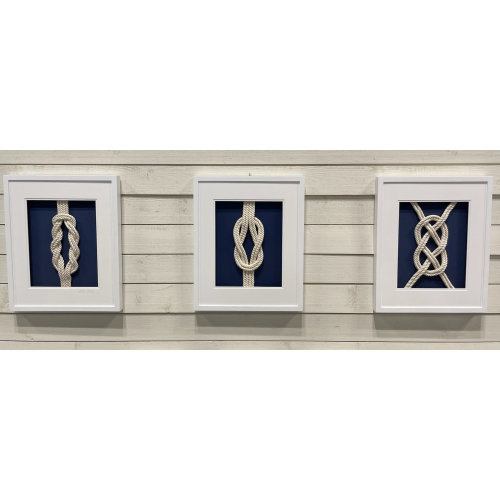 Coastal Knot Shadow Box Art: Beach House Decor - (Price is per Piece/Size unless set of 3 is chosen)