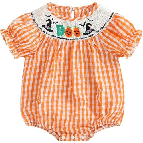 Baby Girl Smocked Bubble Romper Embroidery 0-3 Months