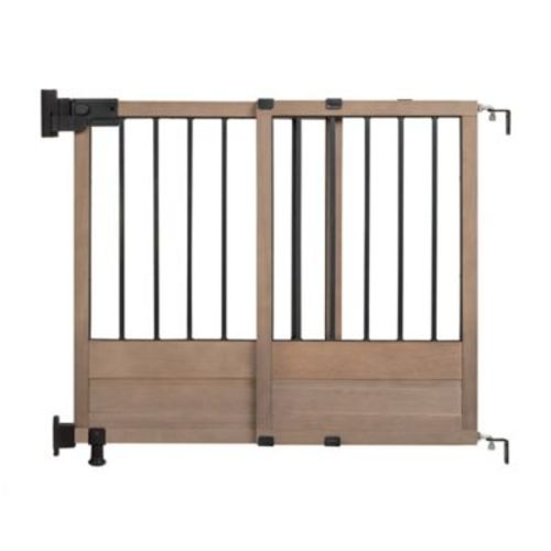 HomeSafe Rustic Home Top of Stairs Gate in Dark Wood - DARK WOOD - 30"