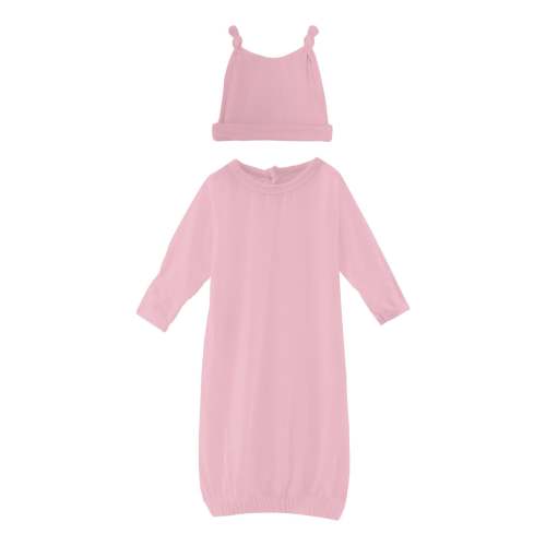 Layette Gown & Double Knot Hat Set in Cake Pop