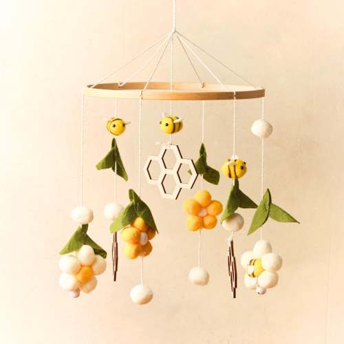Baby Mobile Nursery Bee, Baby Shower Gift, Crib Mobile, Mobile Baby, Neutral Mobile, Baby Nursery Decor, Baby Room Decor, Pregnancy Gift