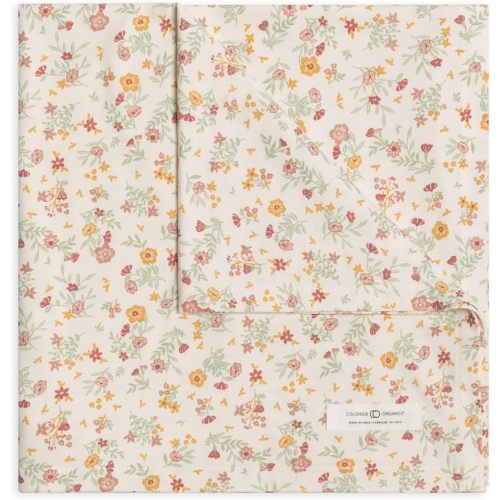 Colored Organics Baby Organic Cotton Swaddle - Infant Receiving Blanket - Bianca Floral/Berry - Bianca Floral / Berry